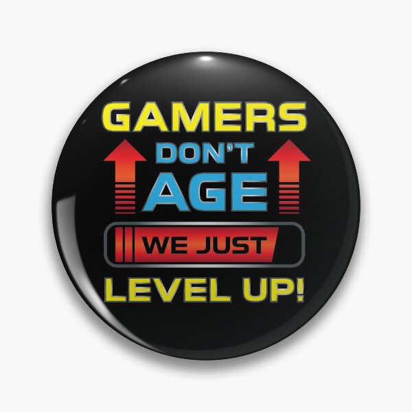 Item preview, for gamers | don't age | we just level up | designed and sold by RascalMedia.