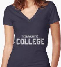 (Community) COLLEGE Women's Fitted V-Neck T-Shirt