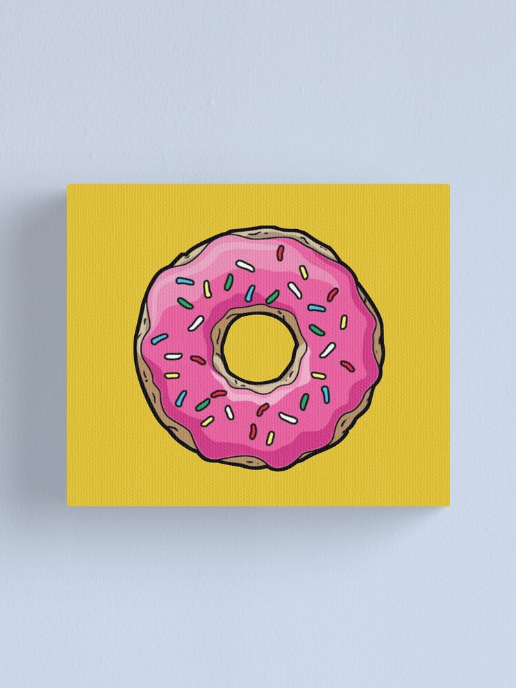 Impression Sur Toile Donut Rose Dessin Numerique Dessin Couleur Par Euror Design Redbubble