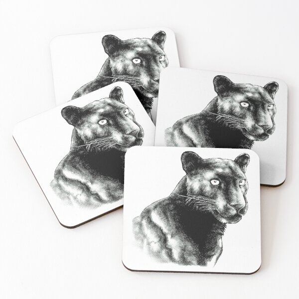 Item preview, Black Panther Animal Portrait black and white (light background) designed and sold by MMMSdesigns.