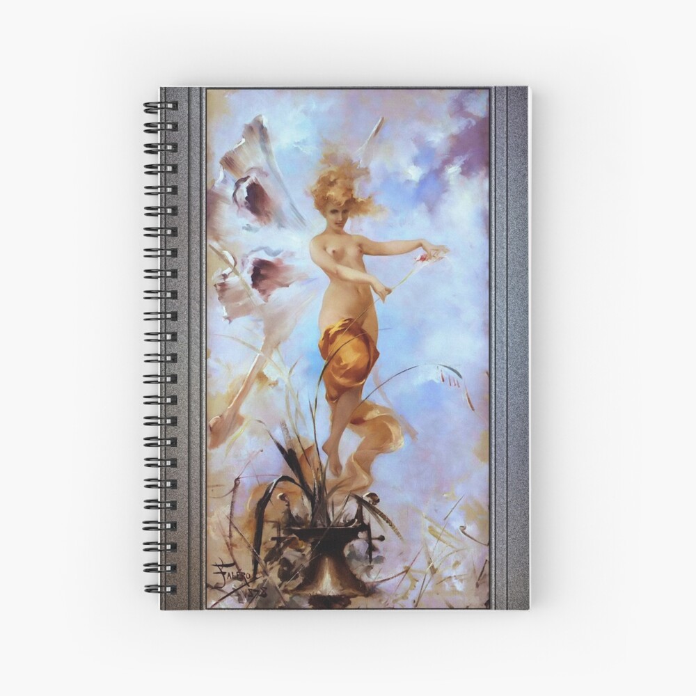 Nymph by Luis Ricardo Falero Old Masters Reproductions Decorative art Print Spiral Notebook