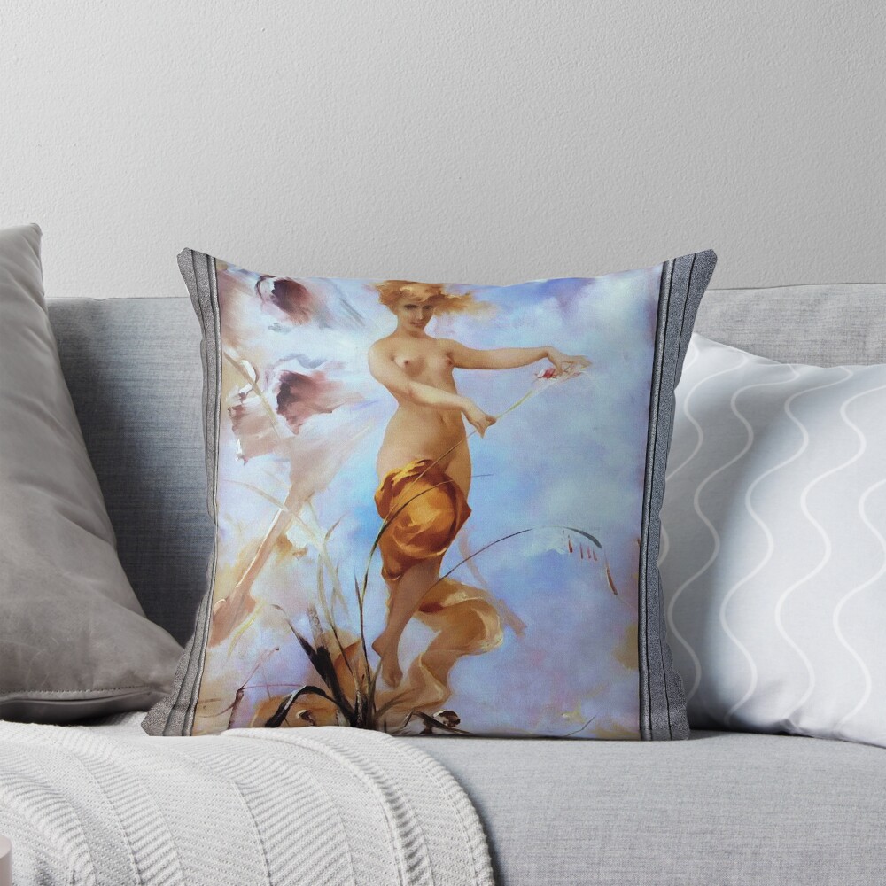 Nymph by Luis Ricardo Falero Old Masters Reproduction Beach Towel for Sale by Xzendor7