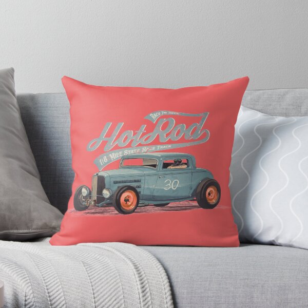 Hot Rod - Race The Devil Throw Pillow