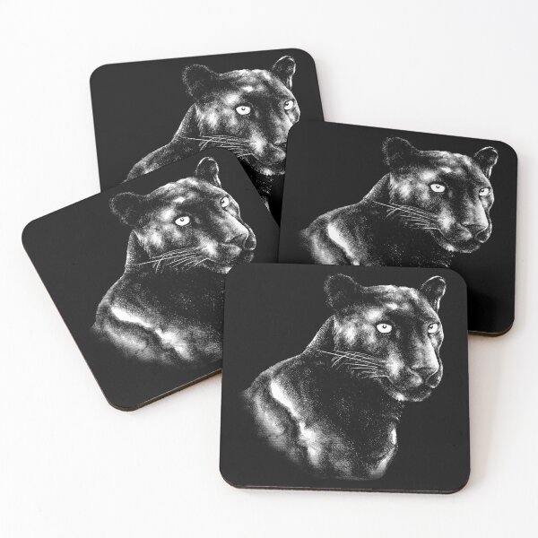 Item preview, Black Panther Animal Portrait black and white (dark background) designed and sold by MMMSdesigns.