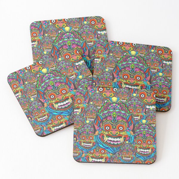 Item preview, traditional barong masks colorful vector illustration designed and sold by Mauswohn.