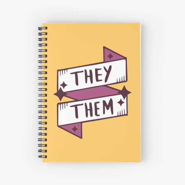 They / Them (Non-binary) in Orange Spiral Notebook