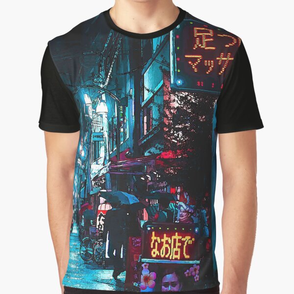 Rainy Osaka At Night Graphic T-Shirt
