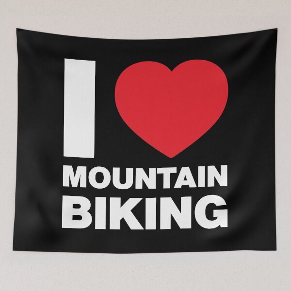 Item preview, I Love Mountain Biking Red Heart designed and sold by Thestarrysky.