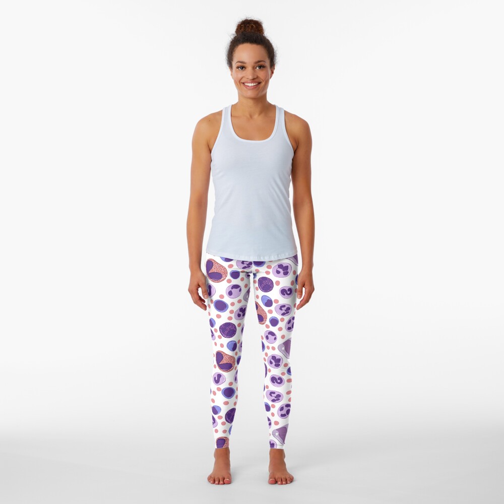 Large White Blood Cell Pattern Leggings