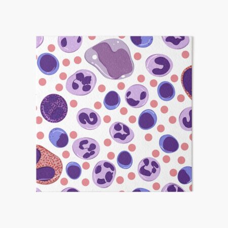 Large White Blood Cell Pattern Art Board Print