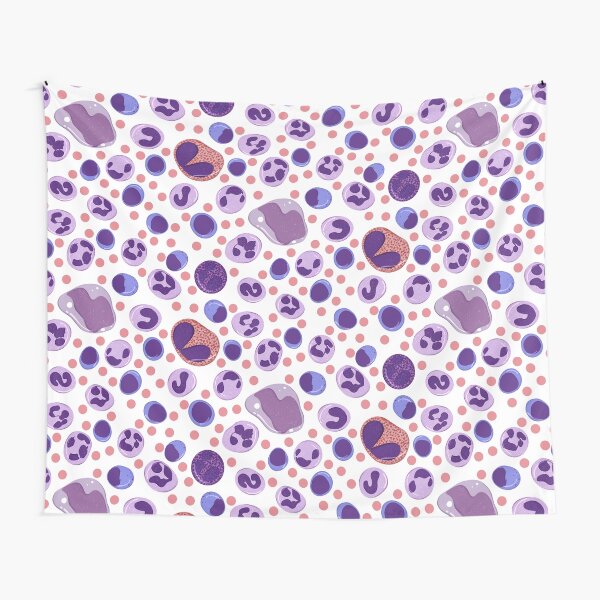 Large White Blood Cell Pattern Tapestry