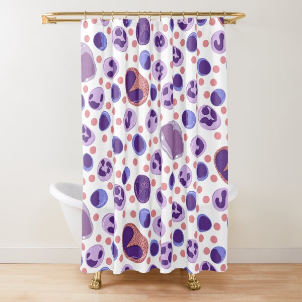 Large White Blood Cell Pattern Shower Curtain