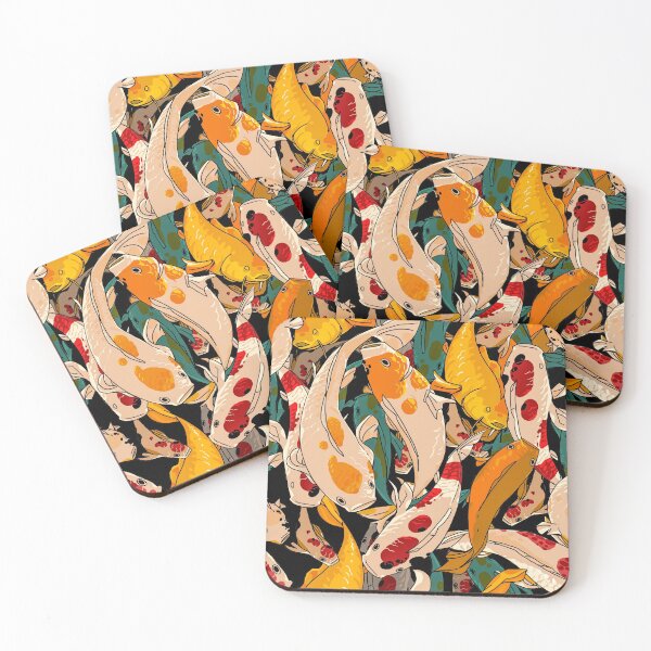Item preview, seamless koi fish pattern with black background designed and sold by Bob Wong.