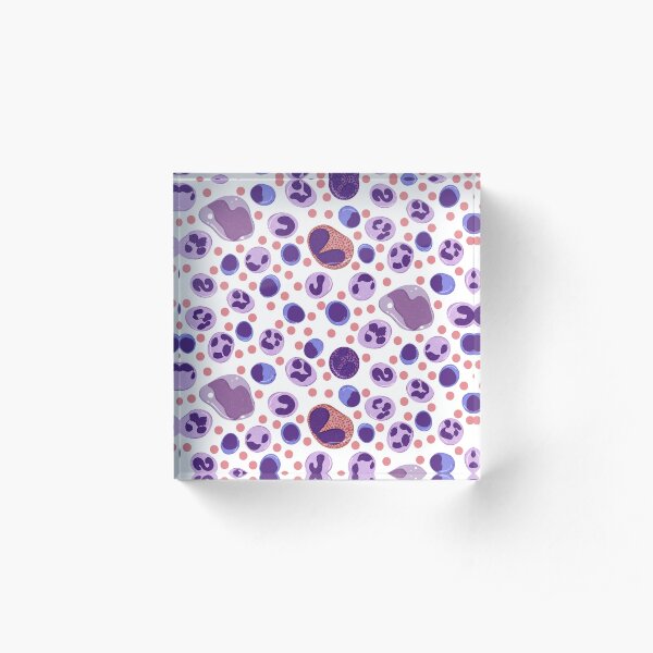 Large White Blood Cell Pattern Acrylic Block