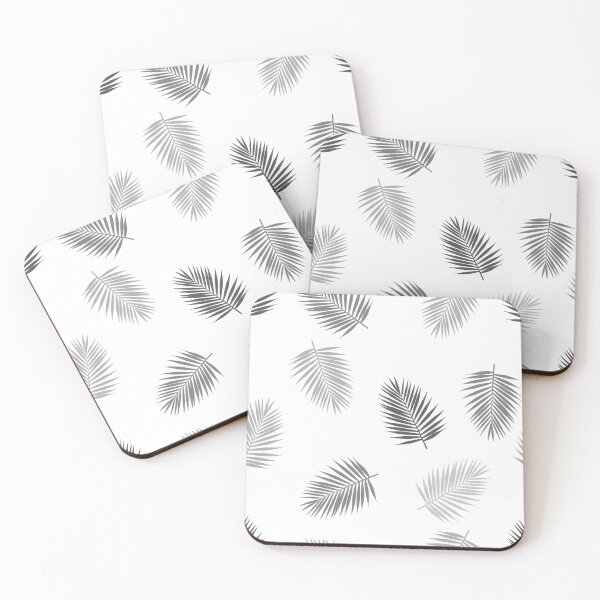 Item preview, Black palm tropical leaf silhouettes white background designed and sold by designer437.