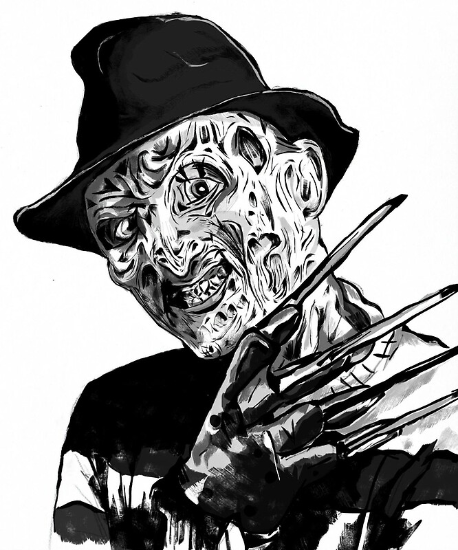 Freddy Krueger Horror art' by Sarah Zinkann.