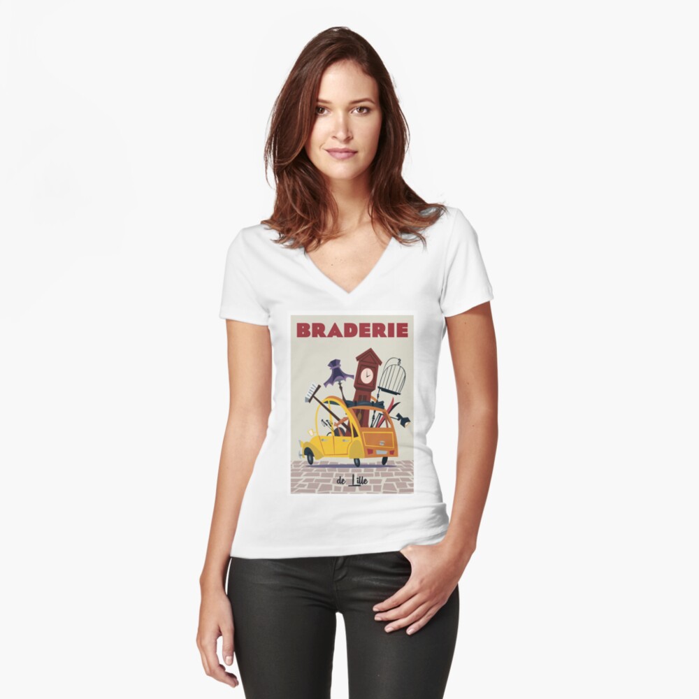 Vista previa del artículo con la obra «Camiseta entallada de cuello en V», diseñado y vendido por GAGodel.