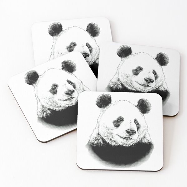 Item preview, Giant Panda Animal Portrait black and white (light background) designed and sold by MMMSdesigns.