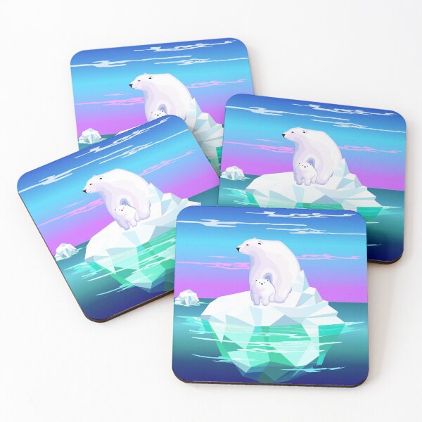 Item preview, Polar Bear Mom and Baby on Iceberg designed and sold by BluedarkArt.
