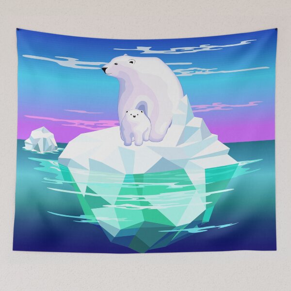 Item preview, Polar Bear Mom and Baby on Iceberg designed and sold by BluedarkArt.