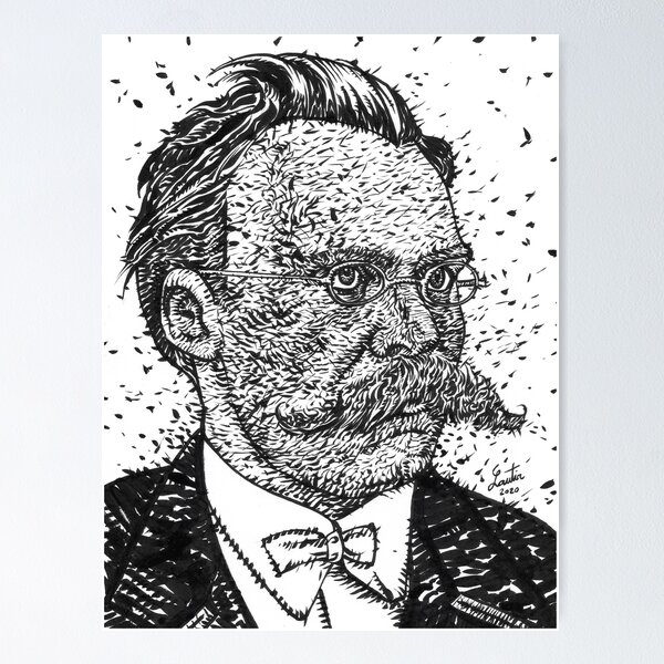 Item preview, FRIEDRICH NIETZSCHE ink portrait designed and sold by lautir.