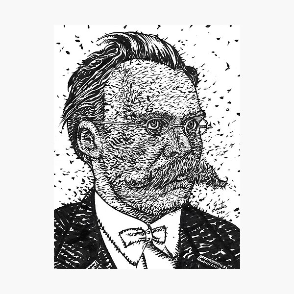 Item preview, FRIEDRICH NIETZSCHE ink portrait designed and sold by lautir.