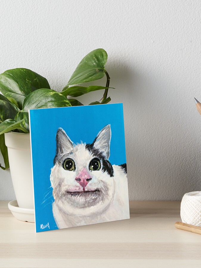 Polite Cat Meme | Mounted Print