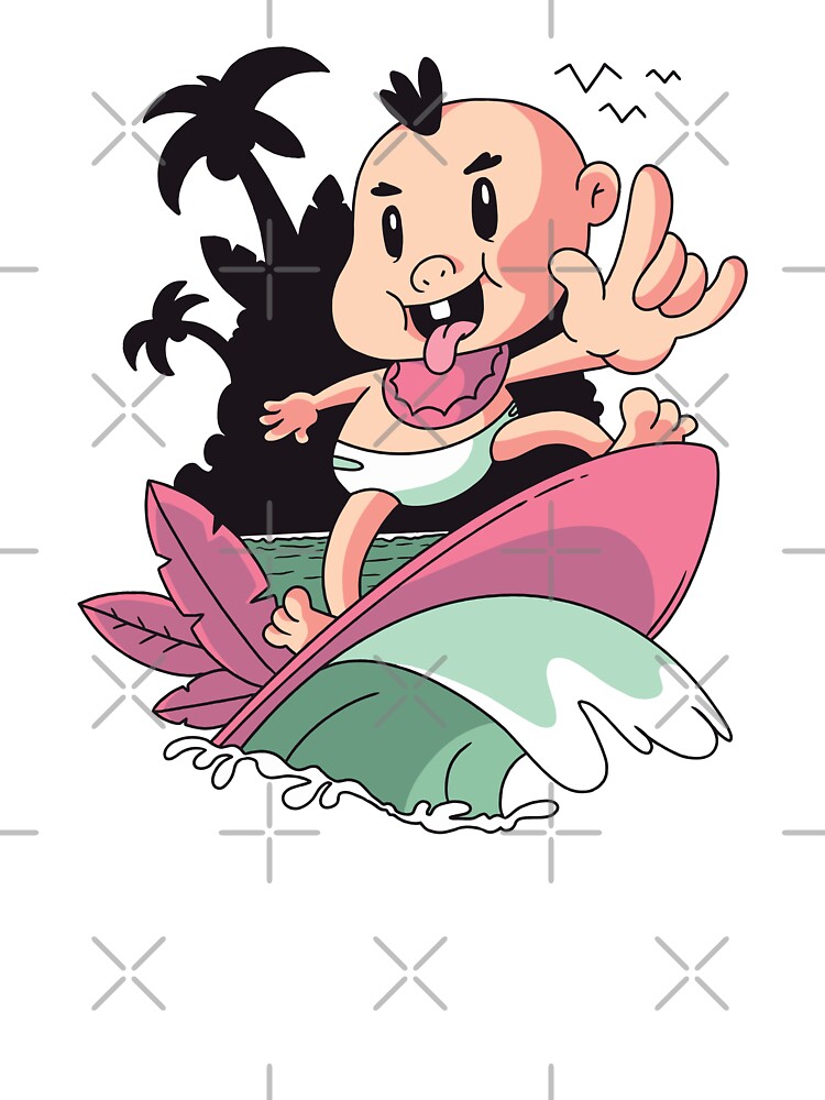 Surfing Baby Baby Surfer Baby One Piece By Dersenat Redbubble