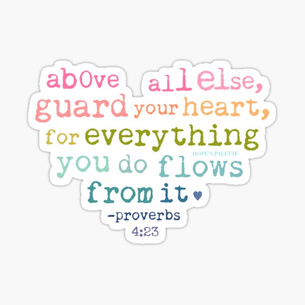 Item preview, Guard Your Heart Proverbs Bible Verse Rainbow designed and sold by Daisy Ring Art.