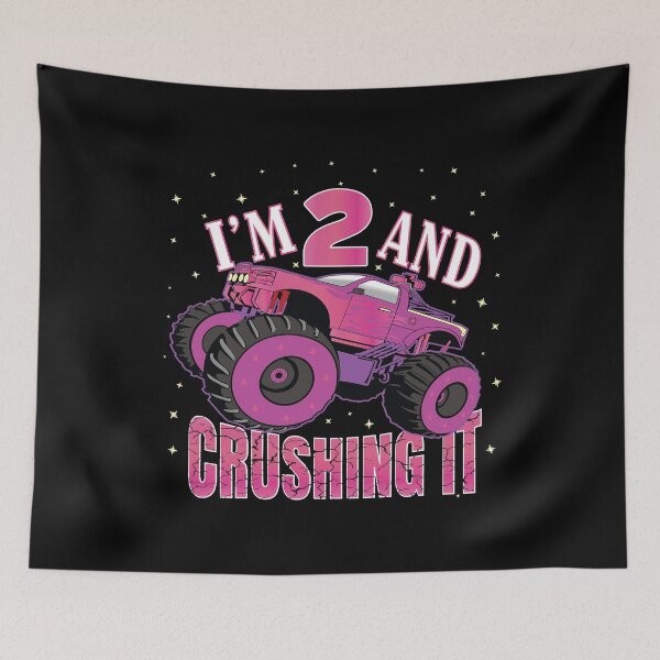 Item preview, I'm 2 And Crushing It 2nd Birthday Girls Monster Truck Party product designed and sold by Grabitees.