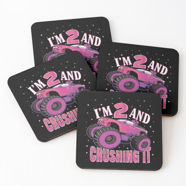 Item preview, I'm 2 And Crushing It 2nd Birthday Girls Monster Truck Party product designed and sold by Grabitees.