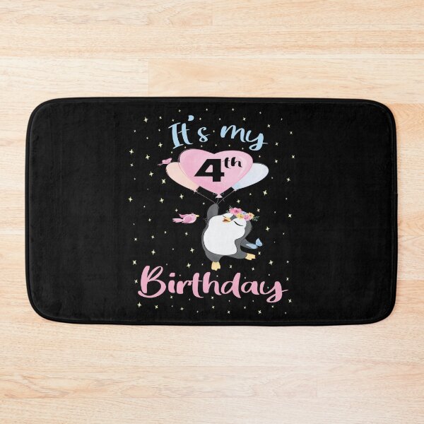 Item preview, It's My 4th Birthday Penguin Girl 4 Years Old B-day graphic designed and sold by Grabitees.