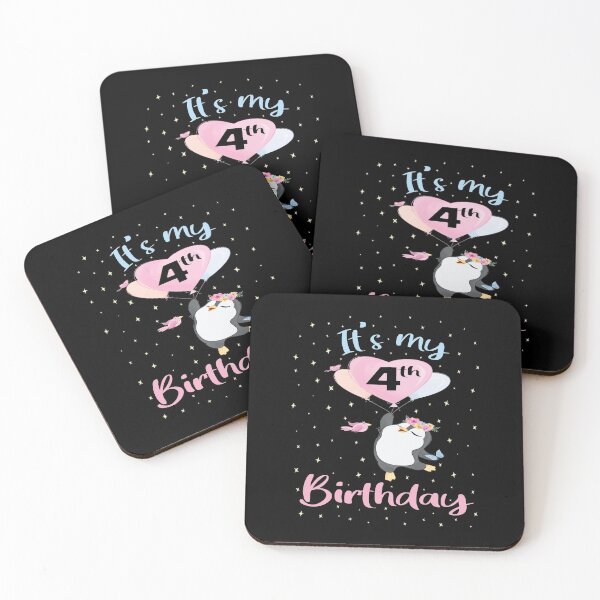 Item preview, It's My 4th Birthday Penguin Girl 4 Years Old B-day graphic designed and sold by Grabitees.