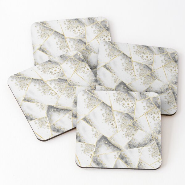 Item preview, White Agate Gold Geometric Glam #1 (Photo of Foil Only - Not Reflective) designed and sold by Anita's & Bella's Art.