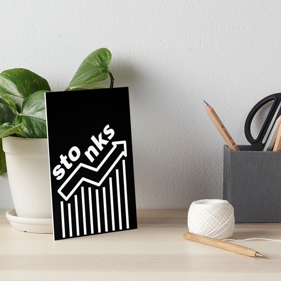 Stonks Meme Art Board Print By Riveofficial Redbubble