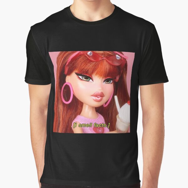 Bratz Jade Self Love Club - Camiseta con cuello en V para mujer, Negro, S