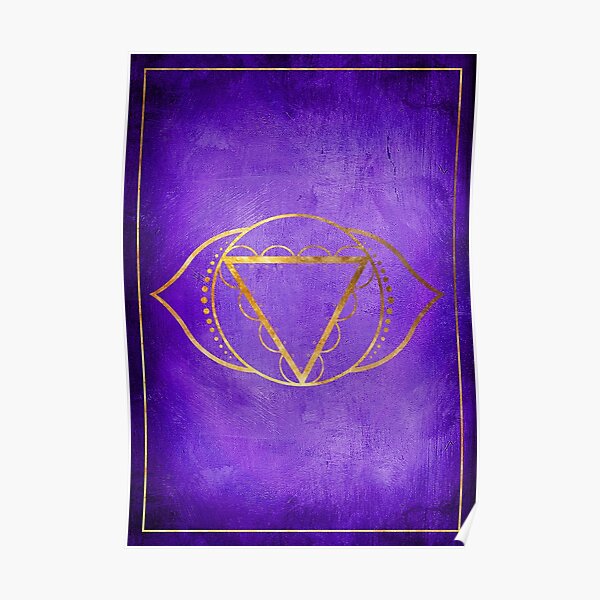 El chakra del tercer ojo (o chakra Ajna) es el sexto de los siete chakras y se encuentra entre los ojos.
Este chakra está asociado con la luz y está conectado con la percepción. Póster