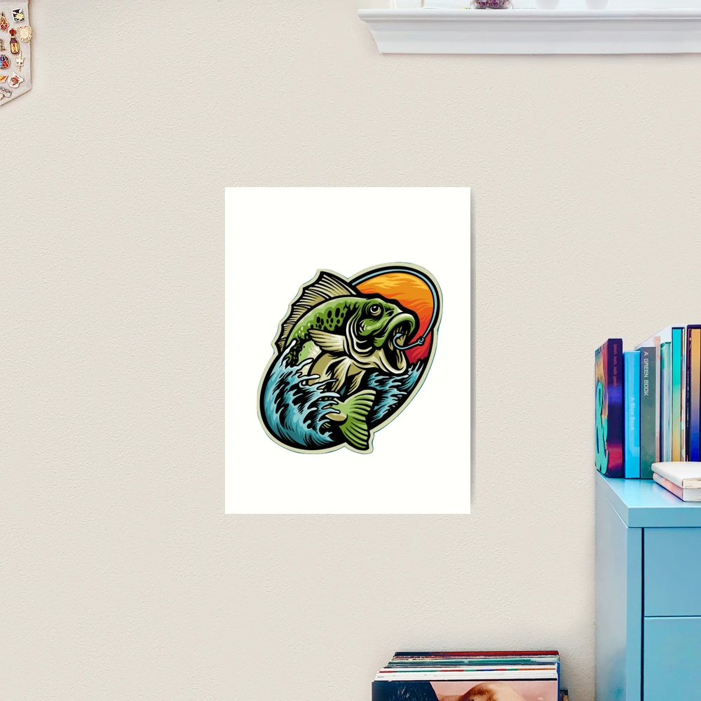 Flying Bass Fish Sticker for Sale by JAKE7