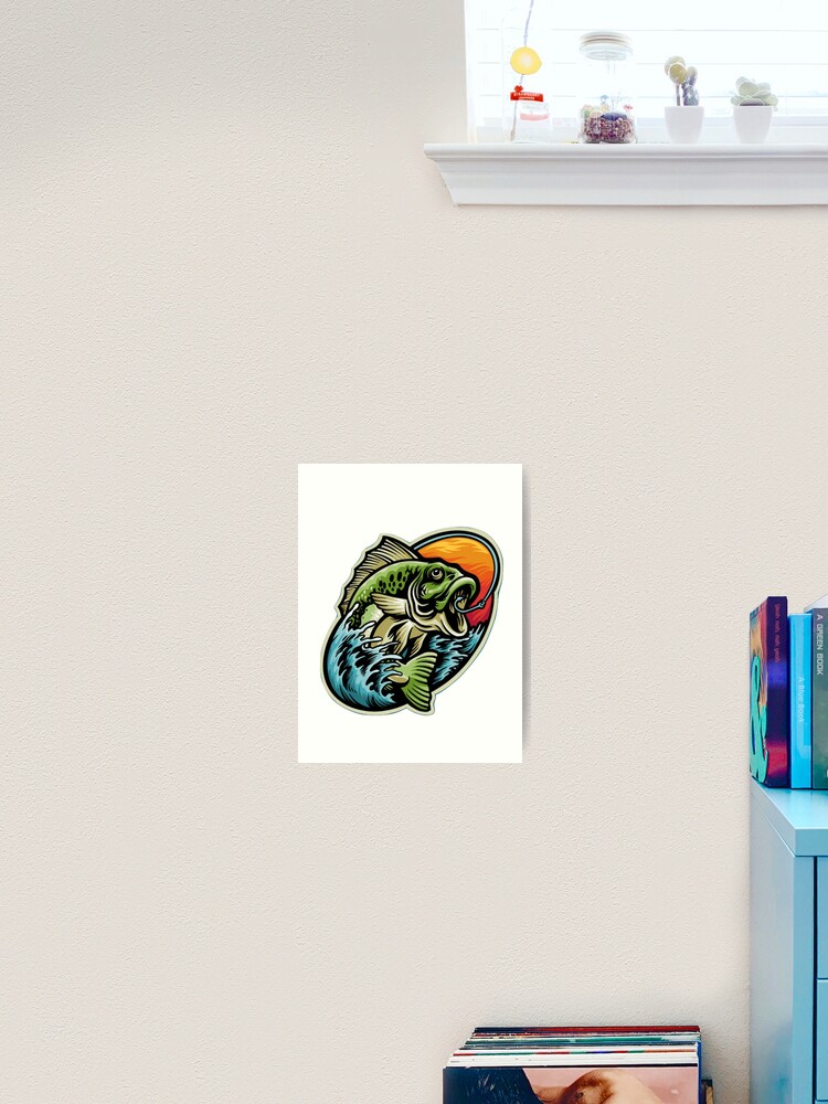 Flying Bass Fish Art Print for Sale by JAKE7