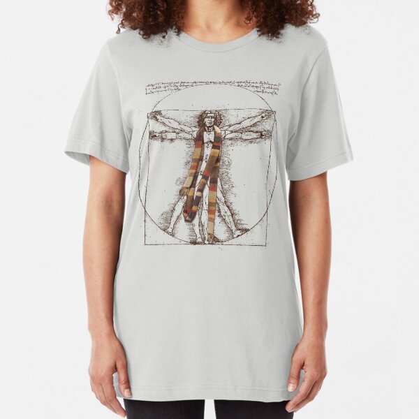 Da Vinci Meets the Doctor (for Light Tshirts) Slim Fit T-Shirt