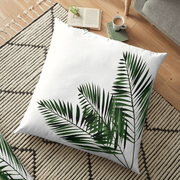 Tropical Exotic Palm Leaves on #Redbubble Floor Pillow