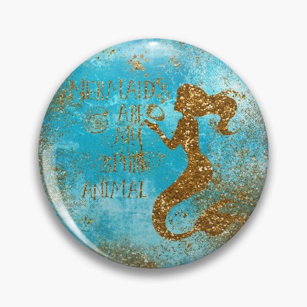 Item preview, Mermaids are my spirit animal- Gold Glitter Typography on Teal Texture designed and sold by UtArt.
