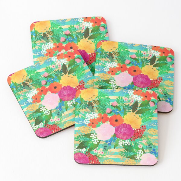 Item preview,  Red Yellow Floral Watercolor Biscay Green Design designed and sold by InovArtS.
