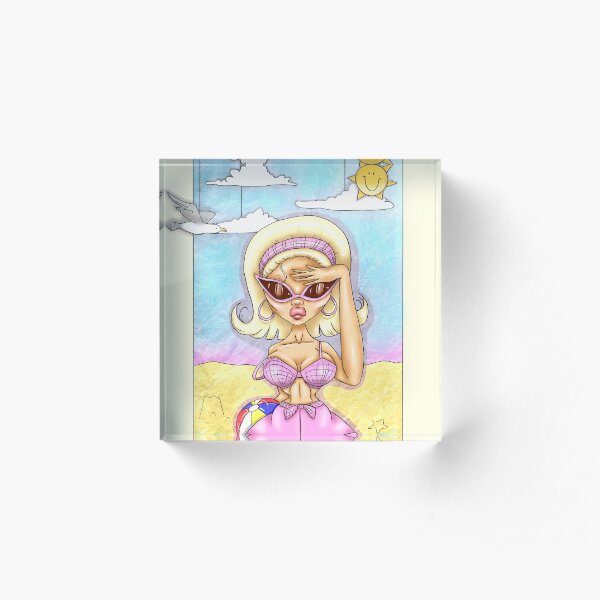 Can't get my hair wet Acrylic Block