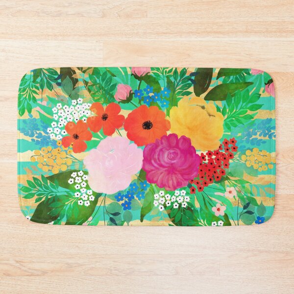 Item preview,  Red Yellow Floral Watercolor Biscay Green Design designed and sold by InovArtS.