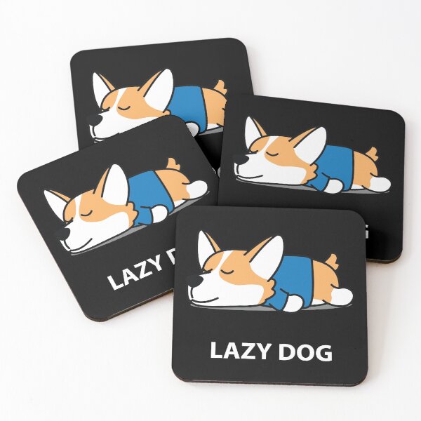 Item preview, Lazy Corgi Dog Sleeping Dark designed and sold by funnierthanthou.