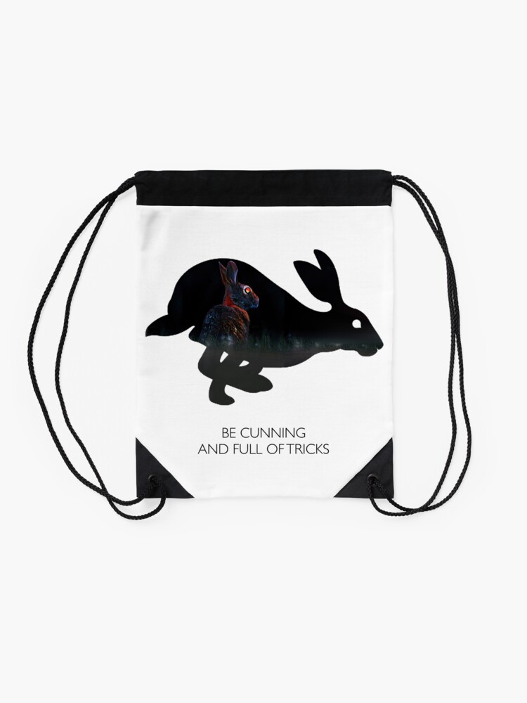 Alternate view of Cunning and Full of Tricks Drawstring Bag