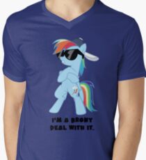 I'm a Brony Deal with it. (Rainbow Dash) - My little Pony Friendship is Magic Men's V-Neck T-Shirt