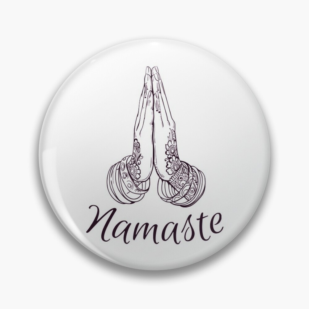 Namaste Yoga Symbol Black and White Hands Tapestry for Sale by SoccaTamam