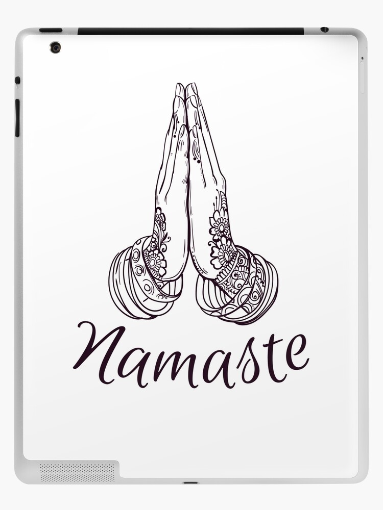 Namaste Yoga Symbol Black and White Hands Pullover Hoodie for Sale by  SoccaTamam